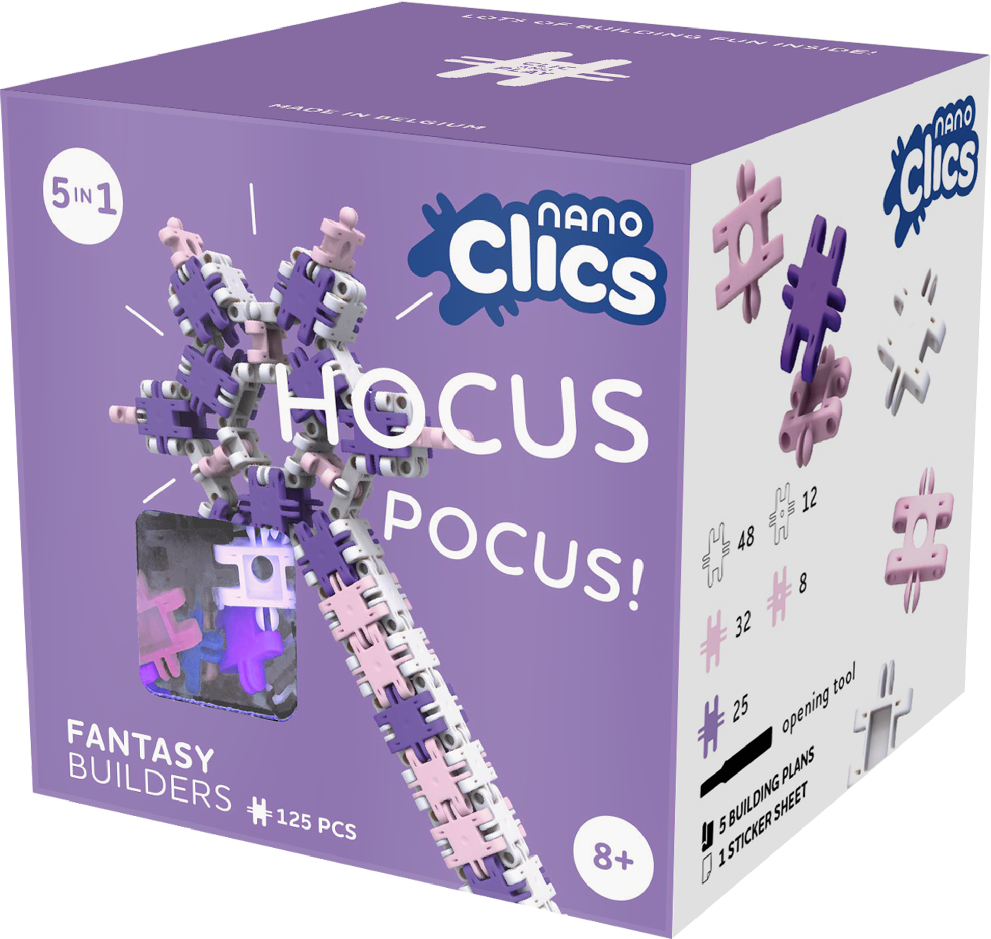 CLICSnano Fantastyczni konstruktorzy 125 elementów pastelowe Klocki NANO CLICS NC004 125el