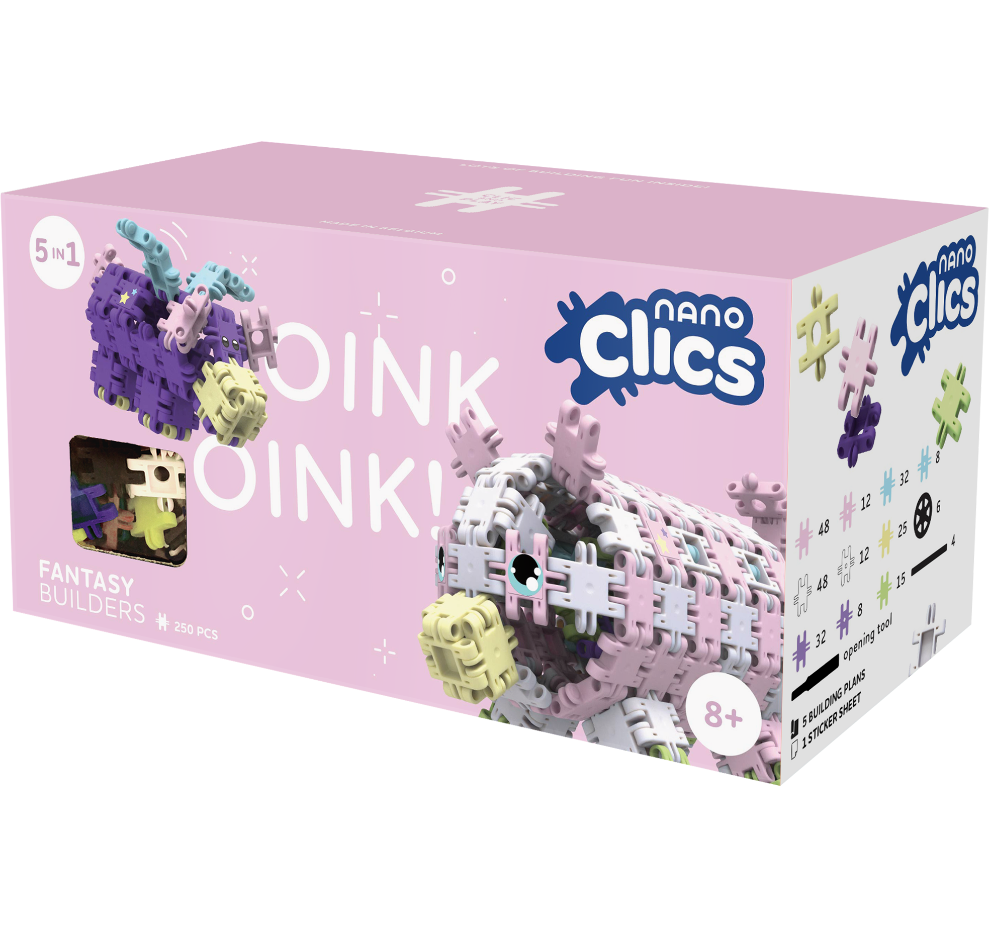 CLICSnano Fantastyczni konstruktorzy 250 elementów pastelowe Klocki NANO CLICS NC005 250el