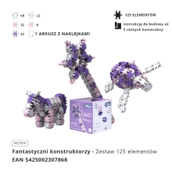 CLICSnano Fantastyczni konstruktorzy 125 elementów pastelowe Klocki NANO CLICS NC004 125el