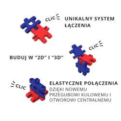 CLICSnano Pojazdy 5w1 250 elementów różne kolory Klocki NANO CLICS NC007 250el pojazdy